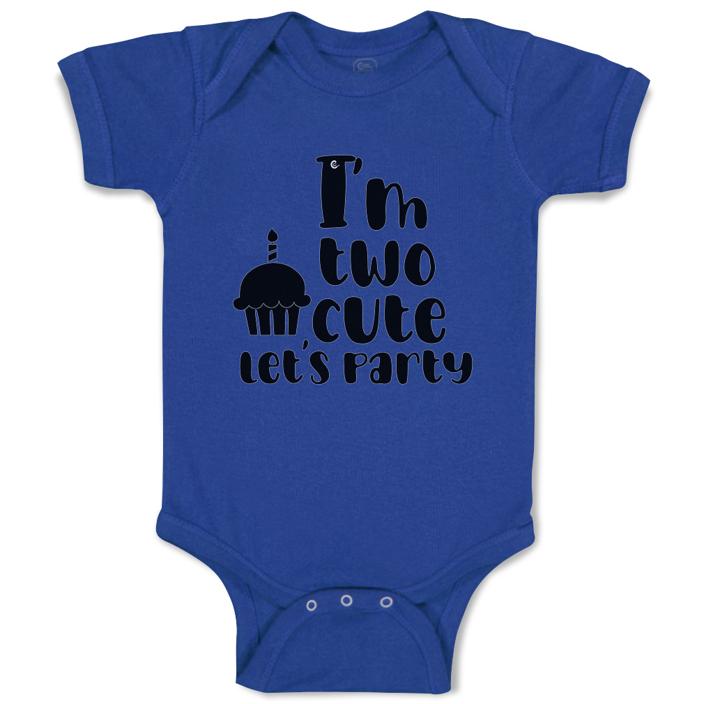 Baby Bodysuit I Am 2 Cute Let Us Party Cakes Style A Boy & Girl Baby Clothes - Picture 15 of 21