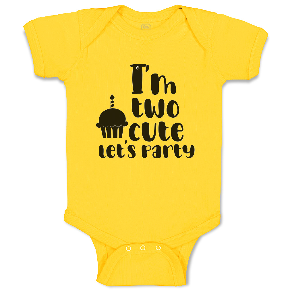 Baby Bodysuit I Am 2 Cute Let Us Party Cakes Style A Boy & Girl Baby Clothes - Picture 19 of 21