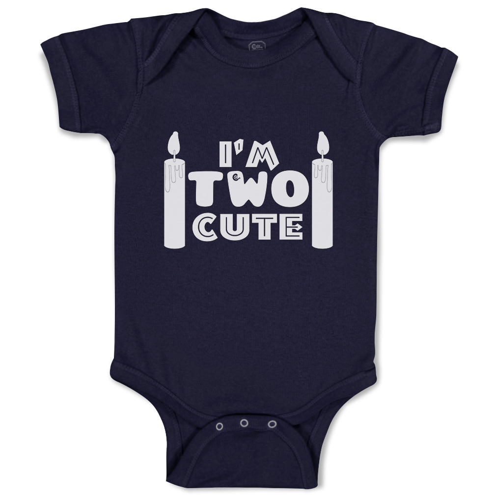 Baby Bodysuit I Am 2 Cute Candles Funny Cotton Boy & Girl Baby Clothes - Picture 11 of 21