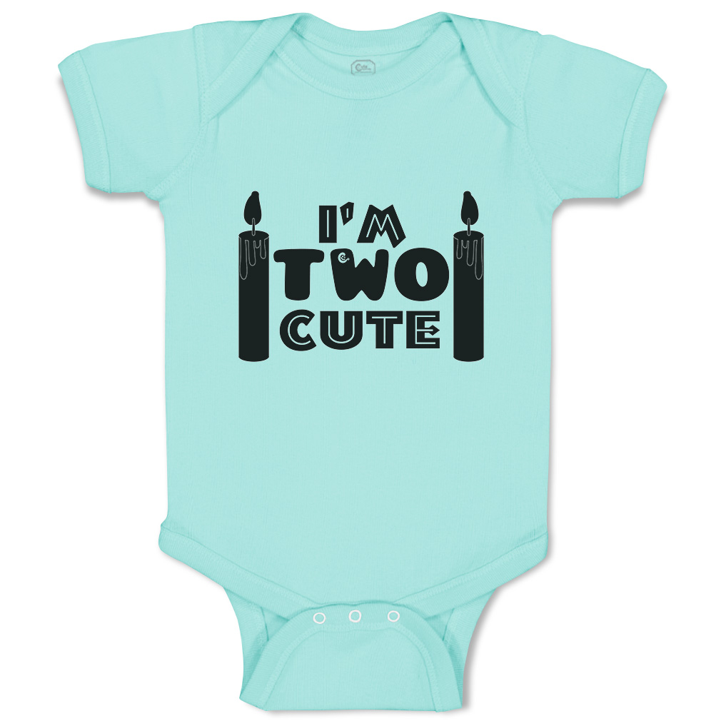 Baby Bodysuit I Am 2 Cute Candles Funny Cotton Boy & Girl Baby Clothes - Picture 20 of 21
