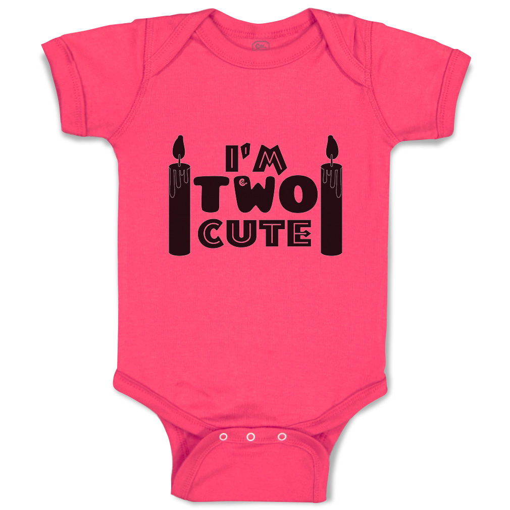 Baby Bodysuit I Am 2 Cute Candles Funny Cotton Boy & Girl Baby Clothes - Picture 7 of 21