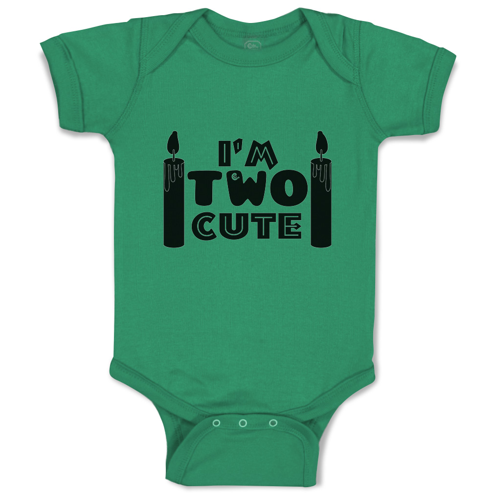 Baby Bodysuit I Am 2 Cute Candles Funny Cotton Boy & Girl Baby Clothes - Picture 8 of 21