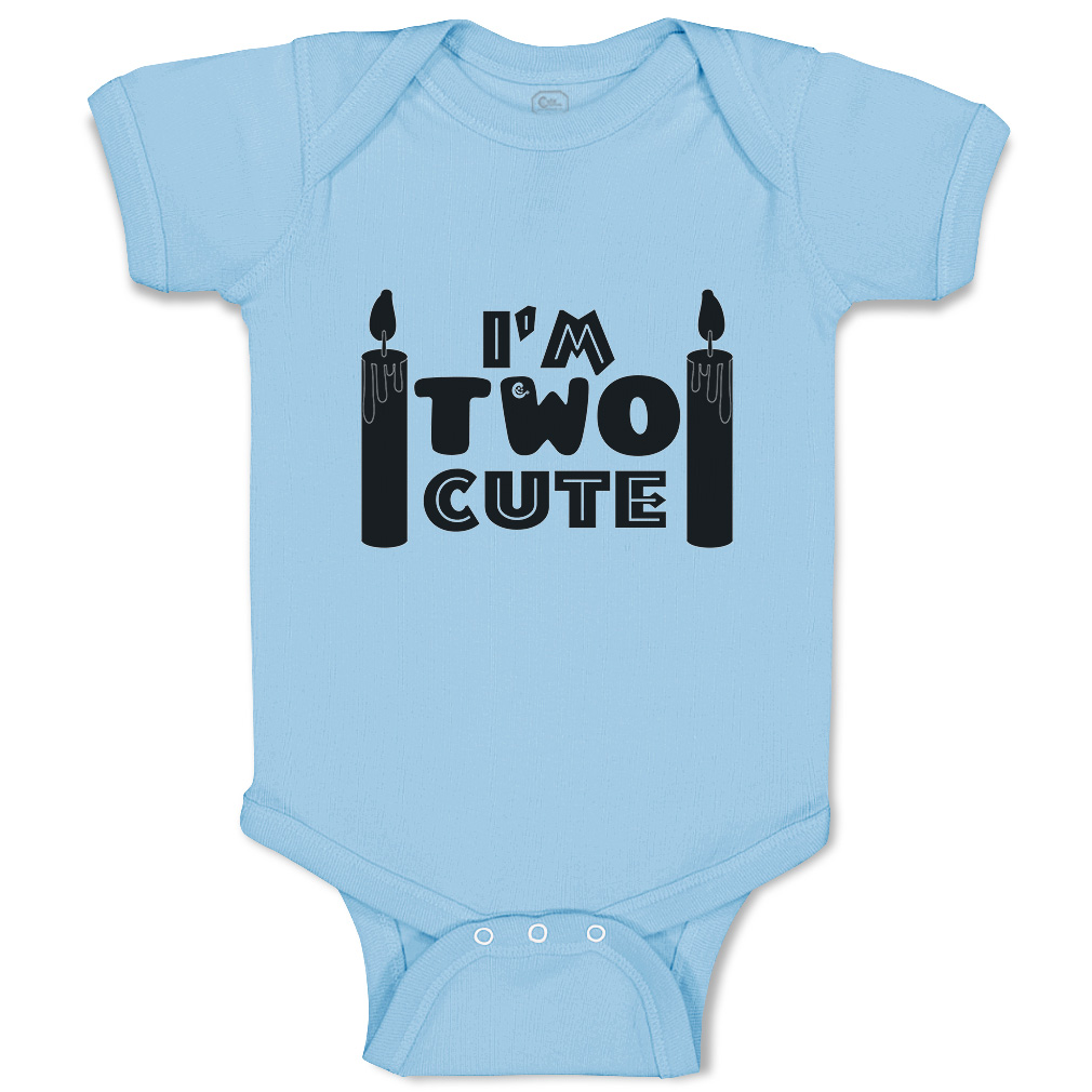 Baby Bodysuit I Am 2 Cute Candles Funny Cotton Boy & Girl Baby Clothes - Picture 10 of 21