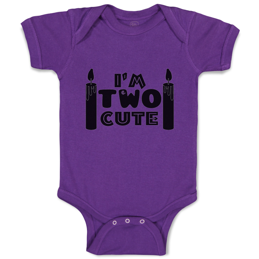 Baby Bodysuit I Am 2 Cute Candles Funny Cotton Boy & Girl Baby Clothes - Picture 13 of 21