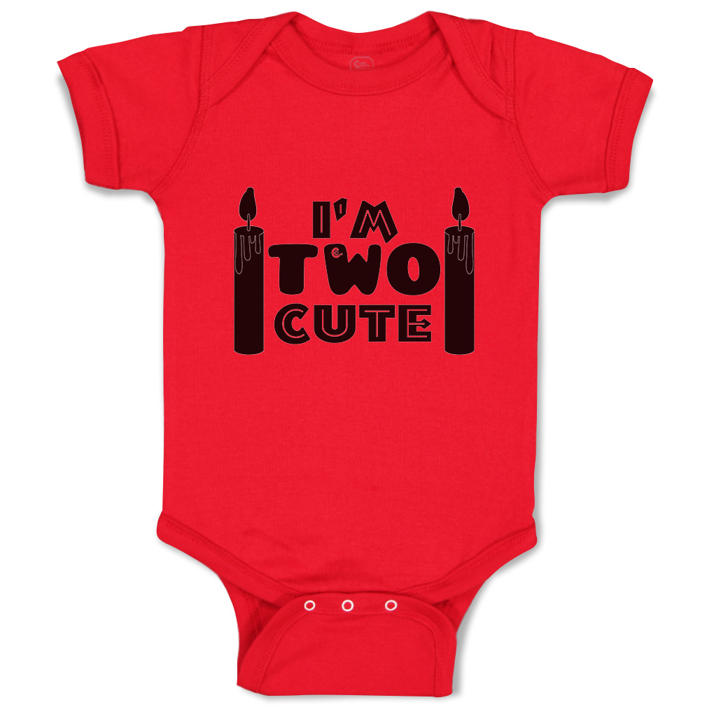 Baby Bodysuit I Am 2 Cute Candles Funny Cotton Boy & Girl Baby Clothes - Picture 14 of 21