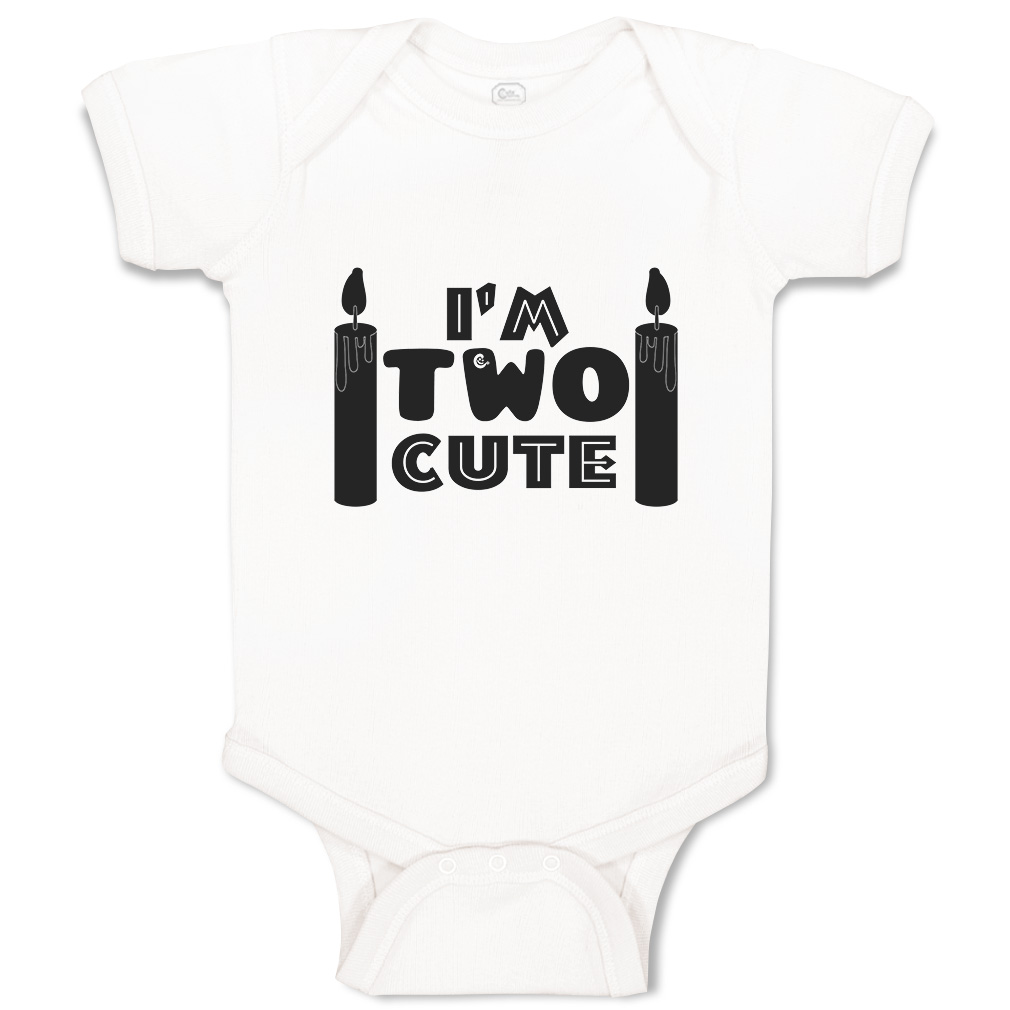 Baby Bodysuit I Am 2 Cute Candles Funny Cotton Boy & Girl Baby Clothes - Picture 17 of 21