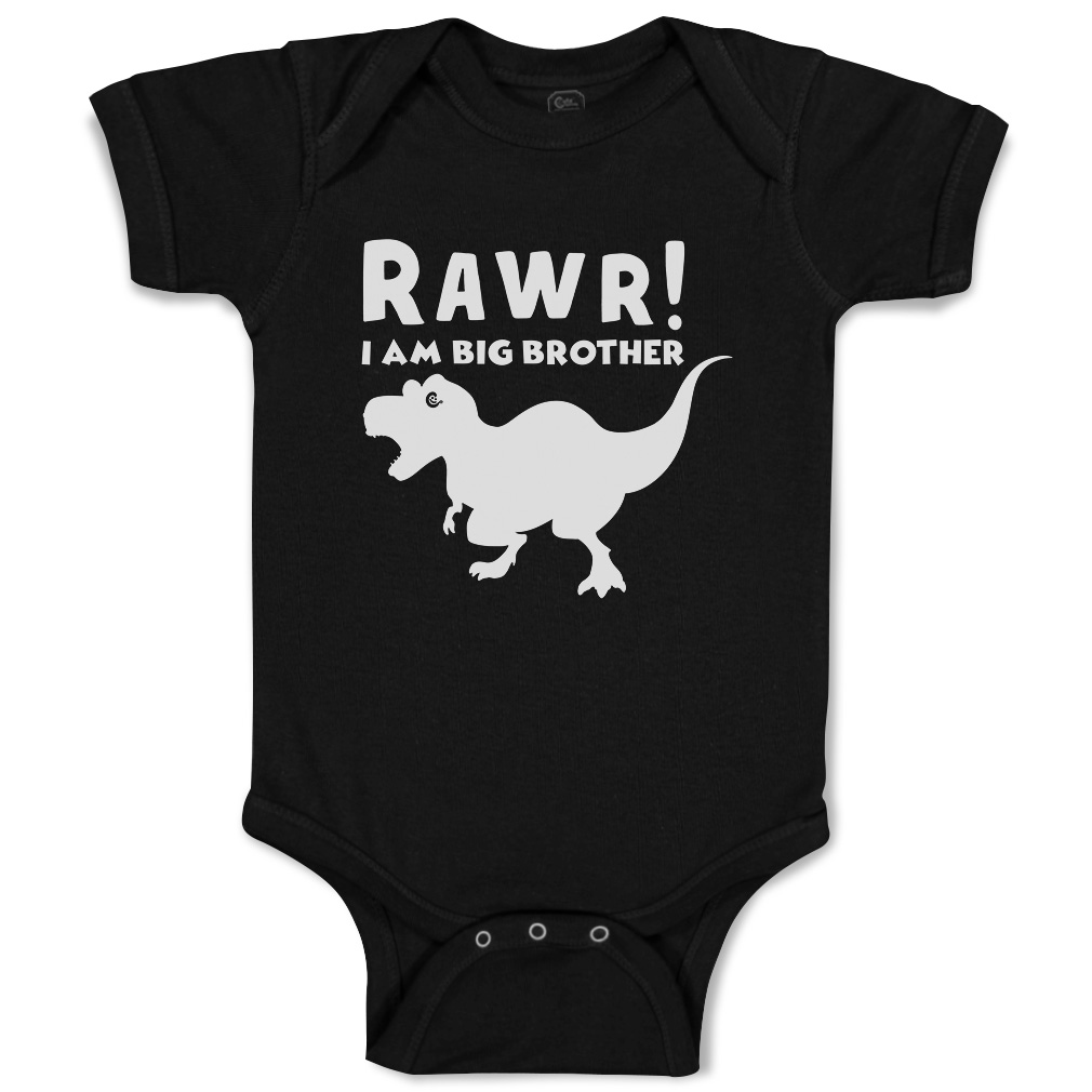 Baby Bodysuit I Am Big Brother Dinosaur Funny Cotton Boy & Girl Baby Clothes - Picture 5 of 21