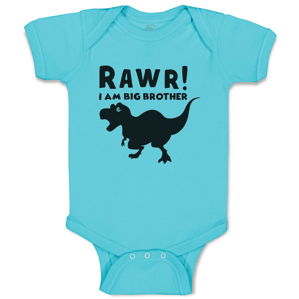 Baby Bodysuit I Am Big Brother Dinosaur Funny Cotton Boy & Girl Baby Clothes - Picture 21 of 21