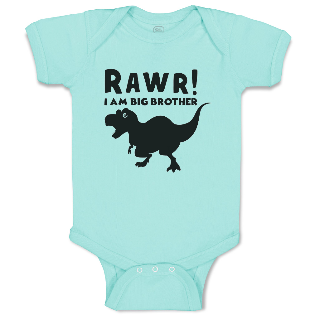 Baby Bodysuit I Am Big Brother Dinosaur Funny Cotton Boy & Girl Baby Clothes - Picture 20 of 21
