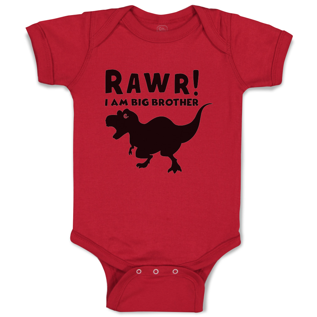 Baby Bodysuit I Am Big Brother Dinosaur Funny Cotton Boy & Girl Baby Clothes - Picture 6 of 21