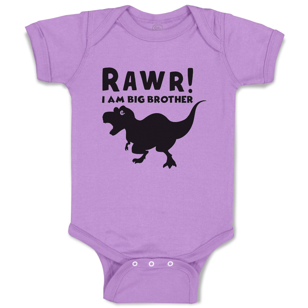Baby Bodysuit I Am Big Brother Dinosaur Funny Cotton Boy & Girl Baby Clothes - Picture 9 of 21