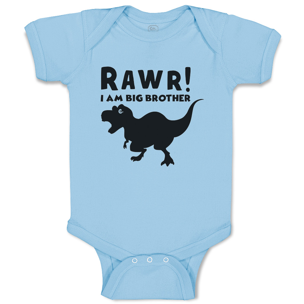 Baby Bodysuit I Am Big Brother Dinosaur Funny Cotton Boy & Girl Baby Clothes - Picture 10 of 21