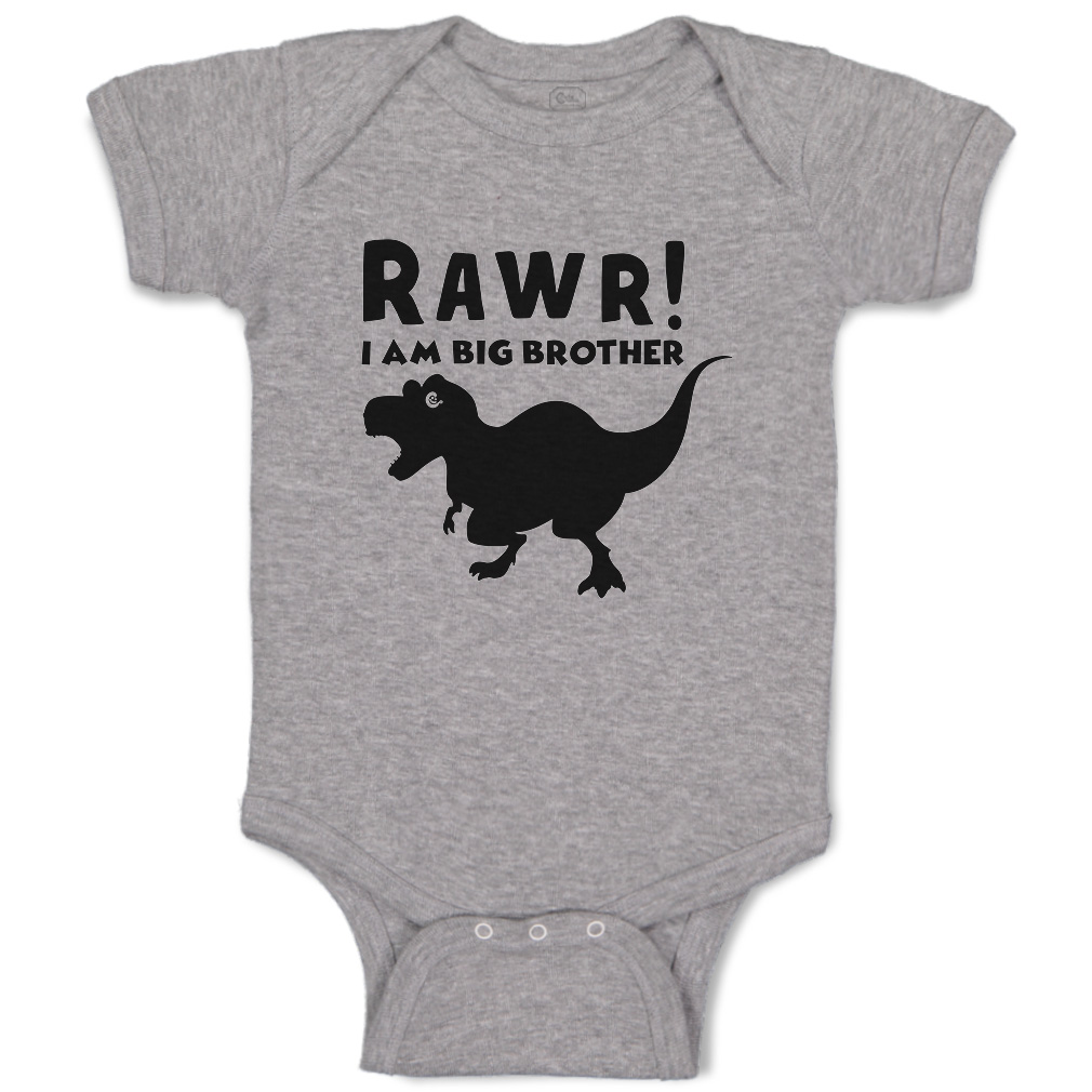 Baby Bodysuit I Am Big Brother Dinosaur Funny Cotton Boy & Girl Baby Clothes - Picture 12 of 21