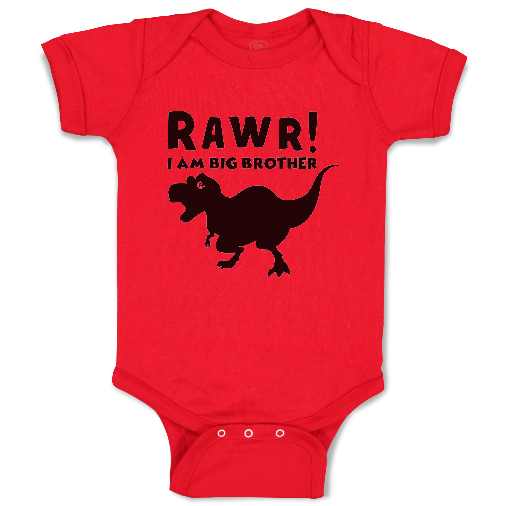 Baby Bodysuit I Am Big Brother Dinosaur Funny Cotton Boy & Girl Baby Clothes - Picture 14 of 21