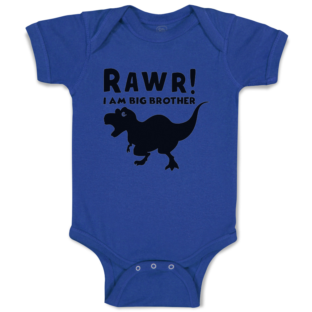 Baby Bodysuit I Am Big Brother Dinosaur Funny Cotton Boy & Girl Baby Clothes - Picture 15 of 21