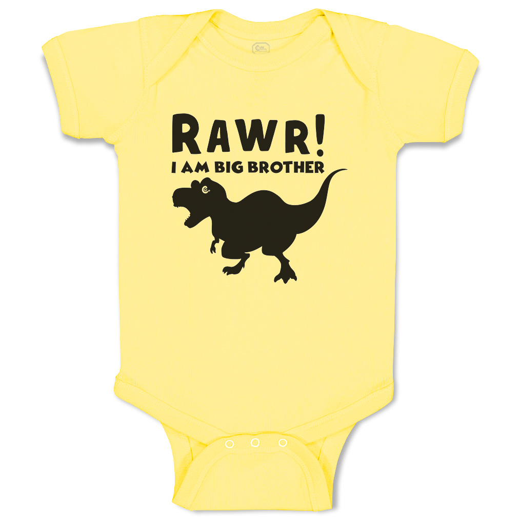 Baby Bodysuit I Am Big Brother Dinosaur Funny Cotton Boy & Girl Baby Clothes - Picture 18 of 21
