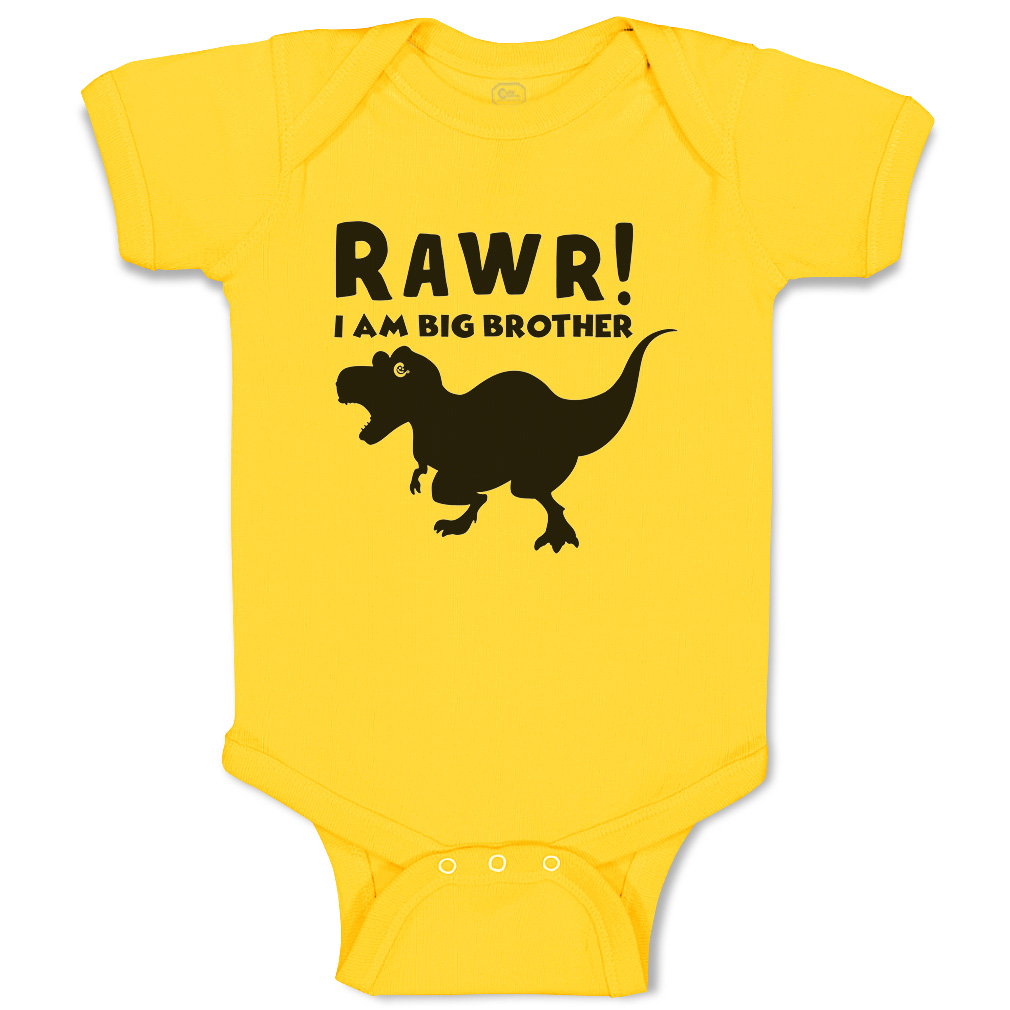 Baby Bodysuit I Am Big Brother Dinosaur Funny Cotton Boy & Girl Baby Clothes - Picture 19 of 21