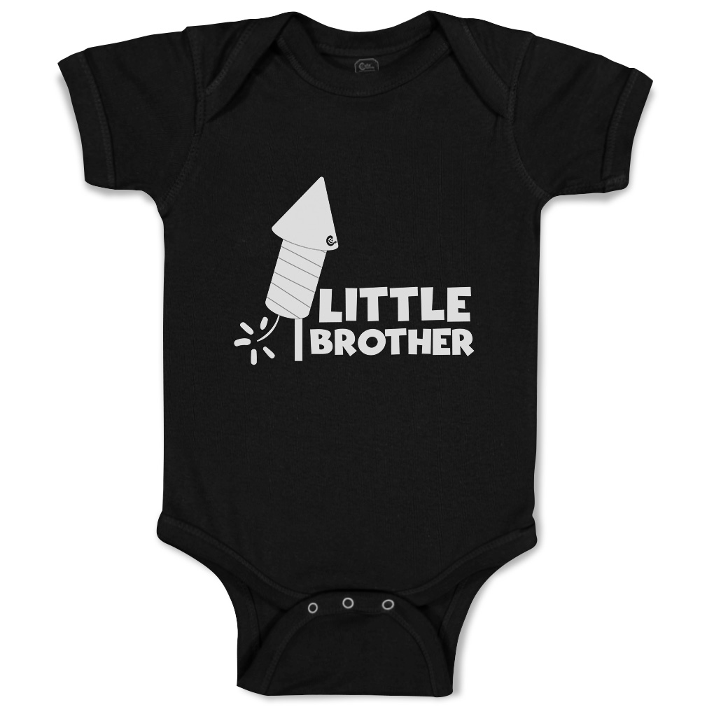 Baby Bodysuit Little Brother Sparkler Funny Cotton Boy & Girl Baby Clothes - Picture 5 of 21