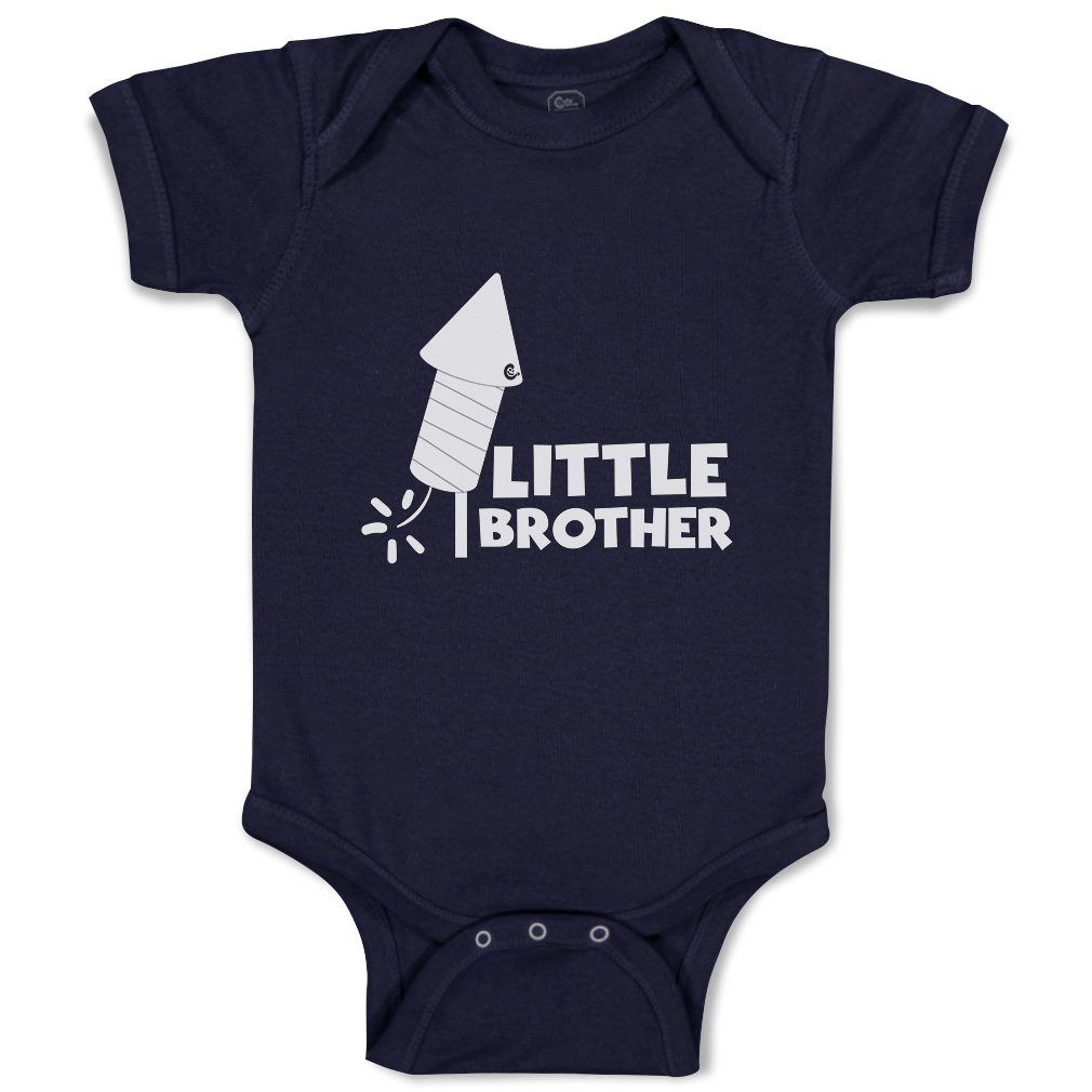Baby Bodysuit Little Brother Sparkler Funny Cotton Boy & Girl Baby Clothes - Picture 11 of 21