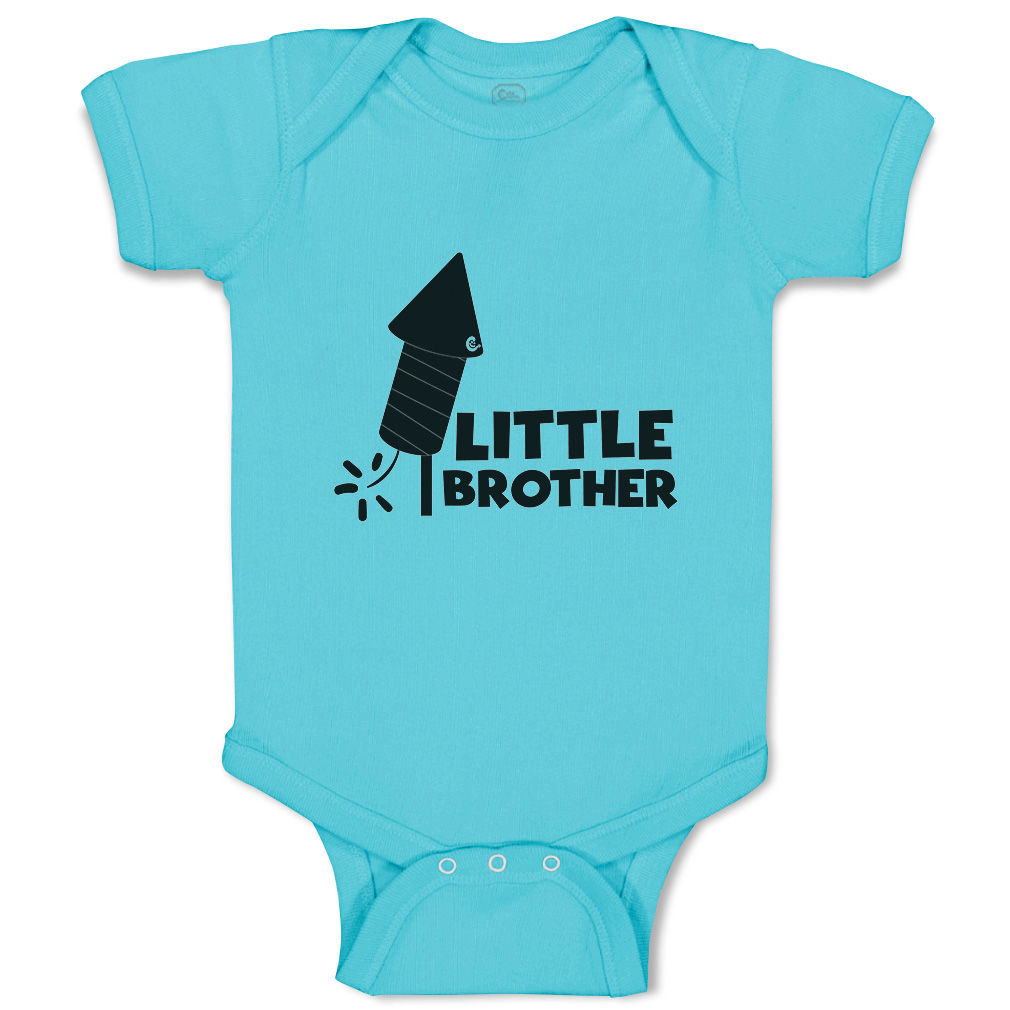 Baby Bodysuit Little Brother Sparkler Funny Cotton Boy & Girl Baby Clothes - Picture 21 of 21