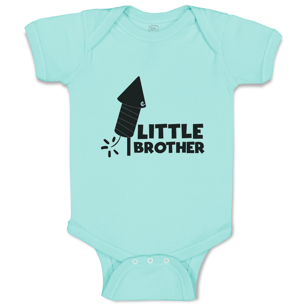 Baby Bodysuit Little Brother Sparkler Funny Cotton Boy & Girl Baby Clothes - Picture 20 of 21
