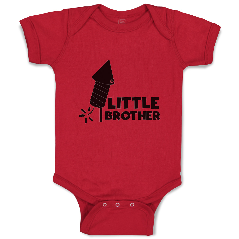 Baby Bodysuit Little Brother Sparkler Funny Cotton Boy & Girl Baby Clothes - Picture 6 of 21