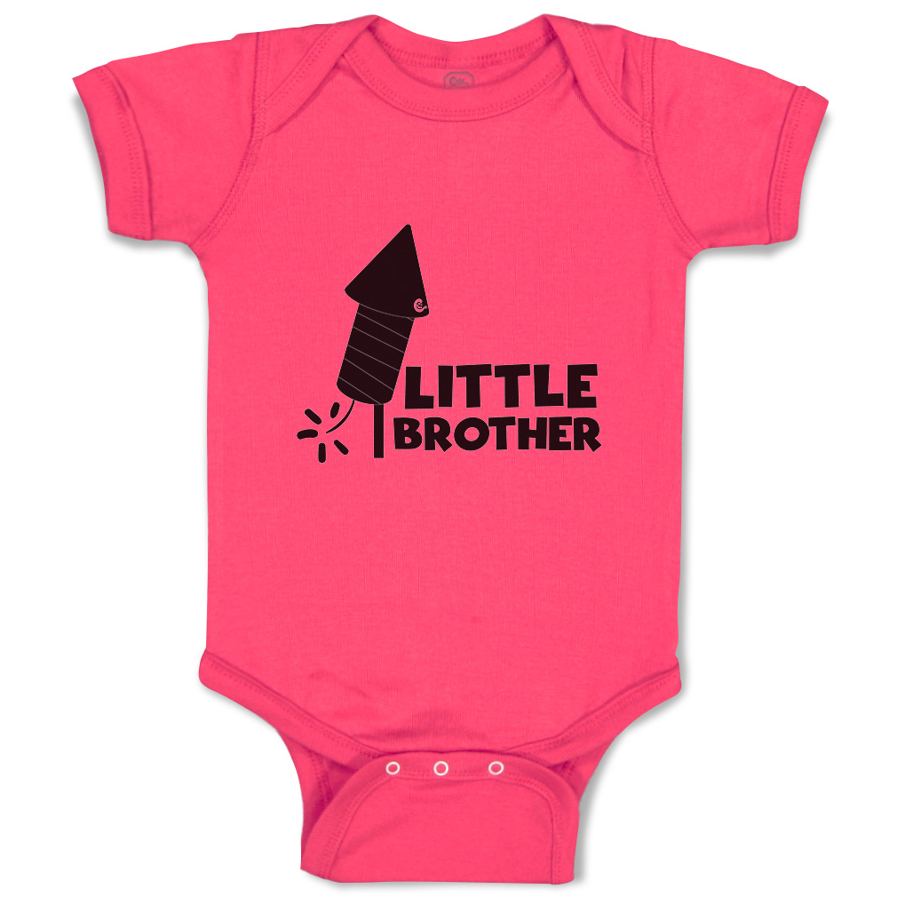 Baby Bodysuit Little Brother Sparkler Funny Cotton Boy & Girl Baby Clothes - Picture 7 of 21