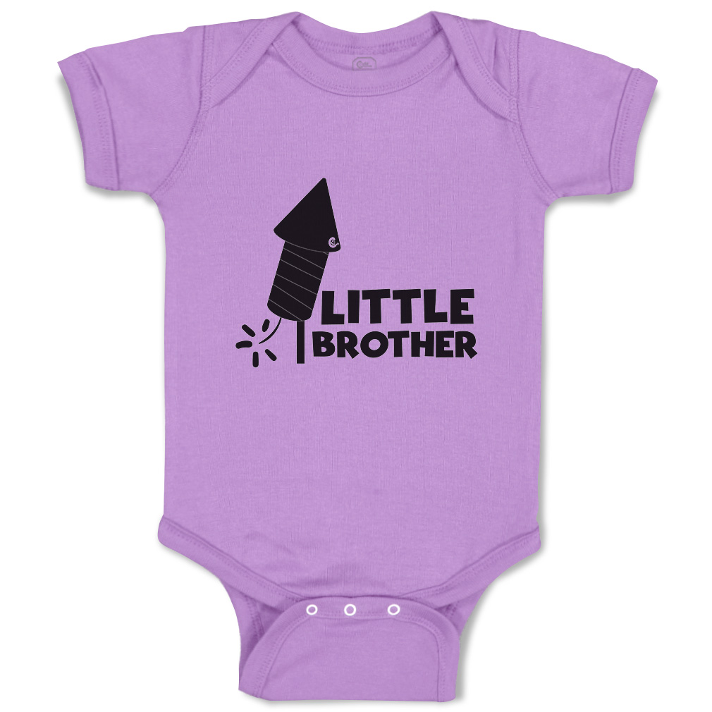 Baby Bodysuit Little Brother Sparkler Funny Cotton Boy & Girl Baby Clothes - Picture 9 of 21
