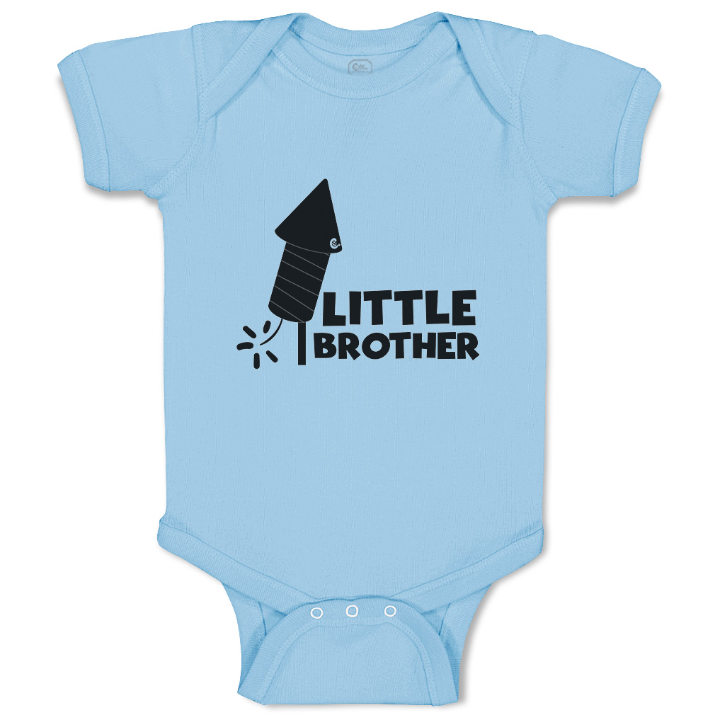 Baby Bodysuit Little Brother Sparkler Funny Cotton Boy & Girl Baby Clothes - Picture 10 of 21