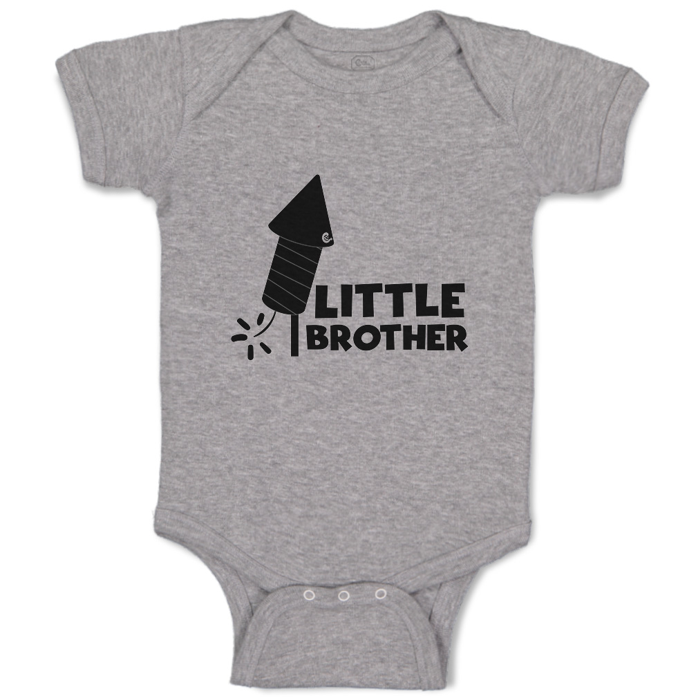 Baby Bodysuit Little Brother Sparkler Funny Cotton Boy & Girl Baby Clothes - Picture 12 of 21