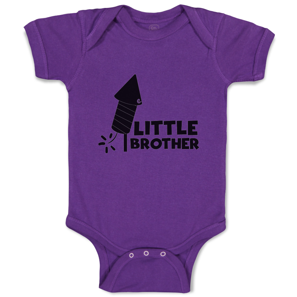 Baby Bodysuit Little Brother Sparkler Funny Cotton Boy & Girl Baby Clothes - Picture 13 of 21