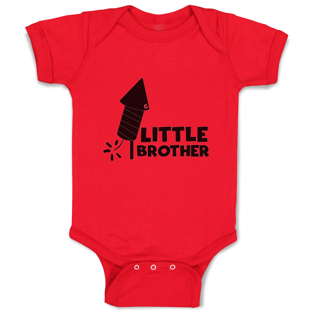 Baby Bodysuit Little Brother Sparkler Funny Cotton Boy & Girl Baby Clothes - Picture 14 of 21