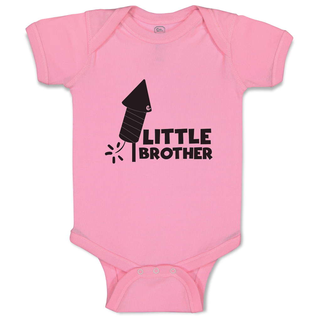 Baby Bodysuit Little Brother Sparkler Funny Cotton Boy & Girl Baby Clothes - Picture 16 of 21