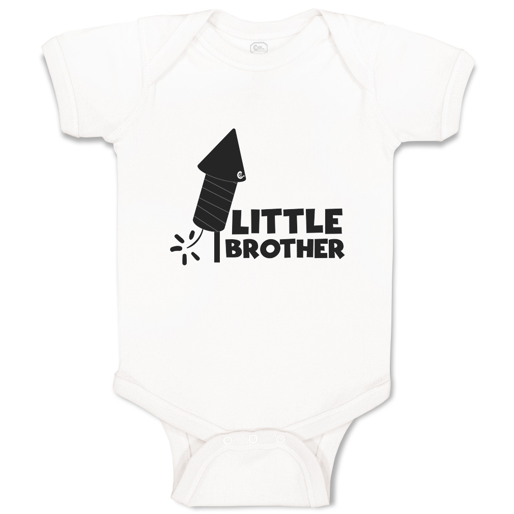 Baby Bodysuit Little Brother Sparkler Funny Cotton Boy & Girl Baby Clothes - Picture 17 of 21