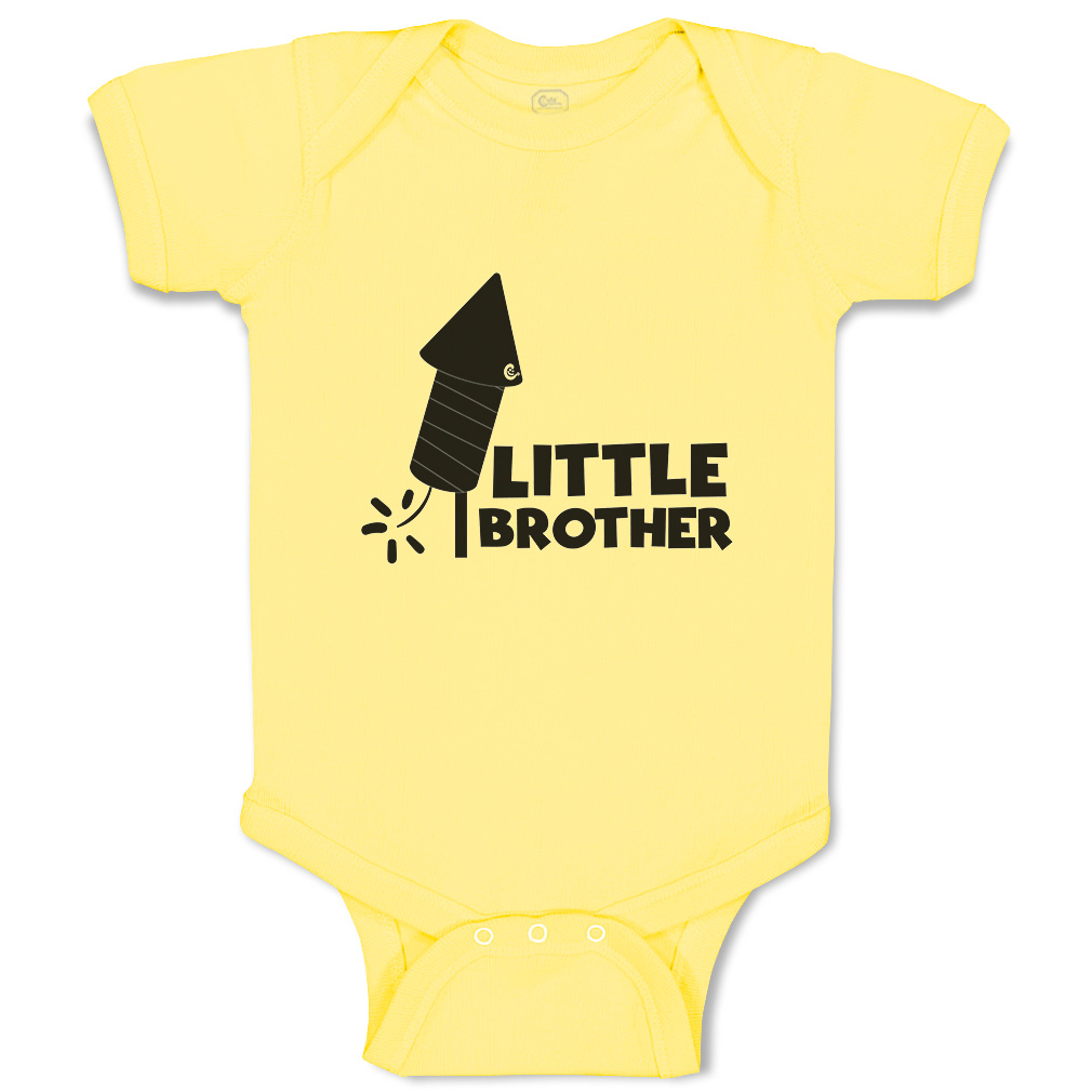 Baby Bodysuit Little Brother Sparkler Funny Cotton Boy & Girl Baby Clothes - Picture 18 of 21