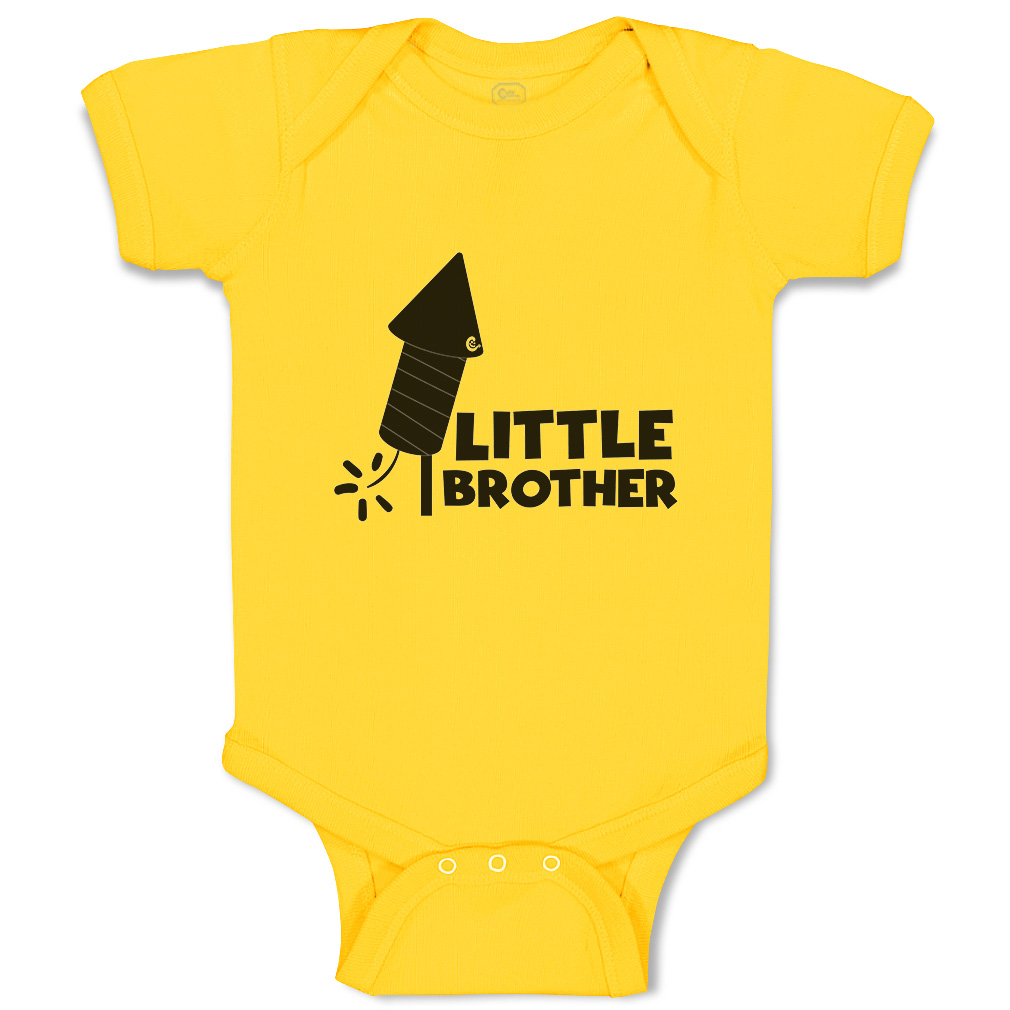Baby Bodysuit Little Brother Sparkler Funny Cotton Boy & Girl Baby Clothes - Picture 19 of 21