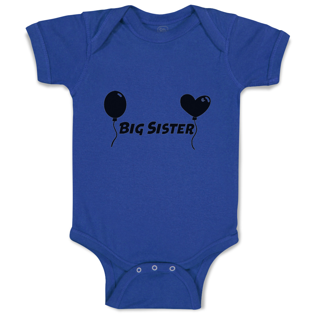 Baby Bodysuit Big Sister Heart Balloons Funny Cotton Boy & Girl Baby Clothes - Picture 15 of 21