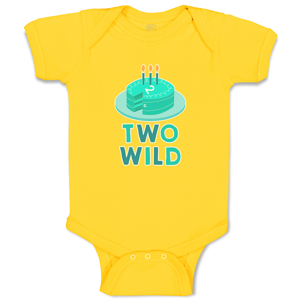 Baby Bodysuit 2 Wild Cake Candle Funny Cotton Boy & Girl Baby Clothes - Picture 19 of 21
