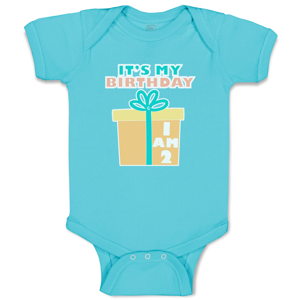 Baby Bodysuit It Is My Birthday I Am 2 Gifts Cotton Boy & Girl Baby Clothes - Picture 21 of 21