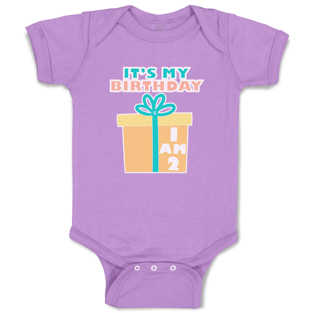 Baby Bodysuit It Is My Birthday I Am 2 Gifts Cotton Boy & Girl Baby Clothes - Picture 9 of 21