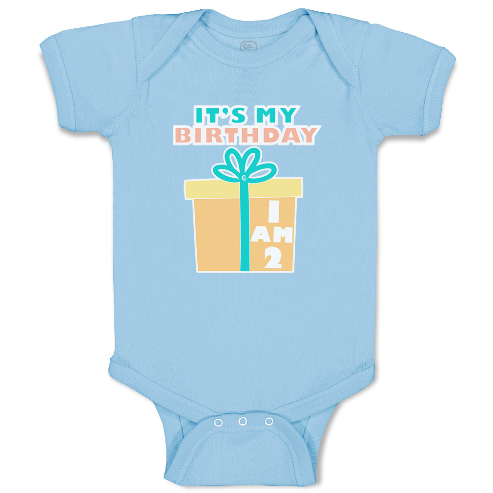 Baby Bodysuit It Is My Birthday I Am 2 Gifts Cotton Boy & Girl Baby Clothes - Picture 10 of 21