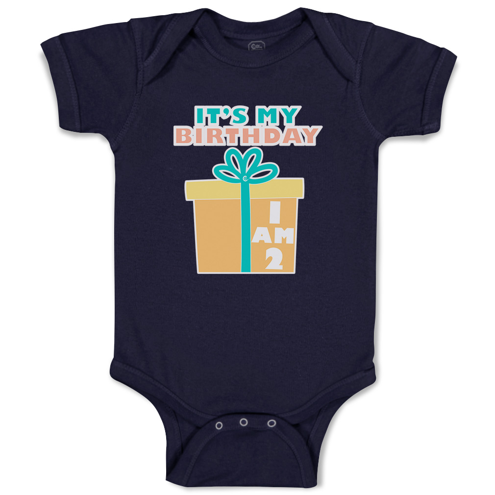 Baby Bodysuit It Is My Birthday I Am 2 Gifts Cotton Boy & Girl Baby Clothes - Picture 11 of 21