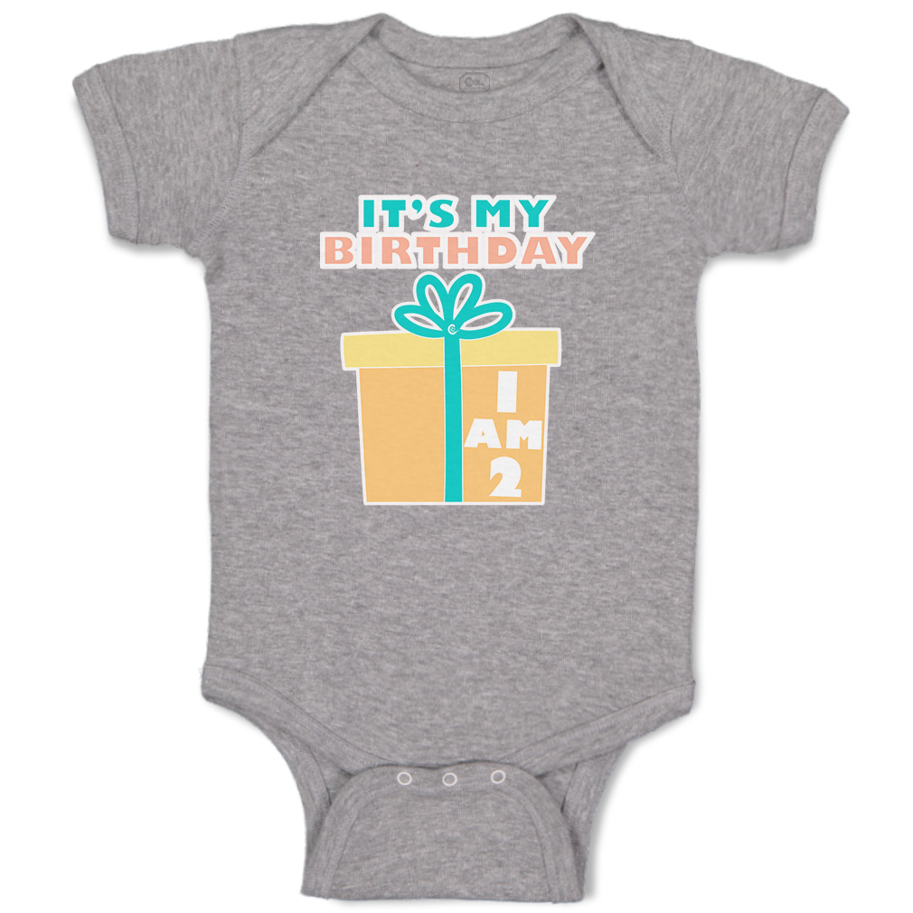 Baby Bodysuit It Is My Birthday I Am 2 Gifts Cotton Boy & Girl Baby Clothes - Picture 12 of 21