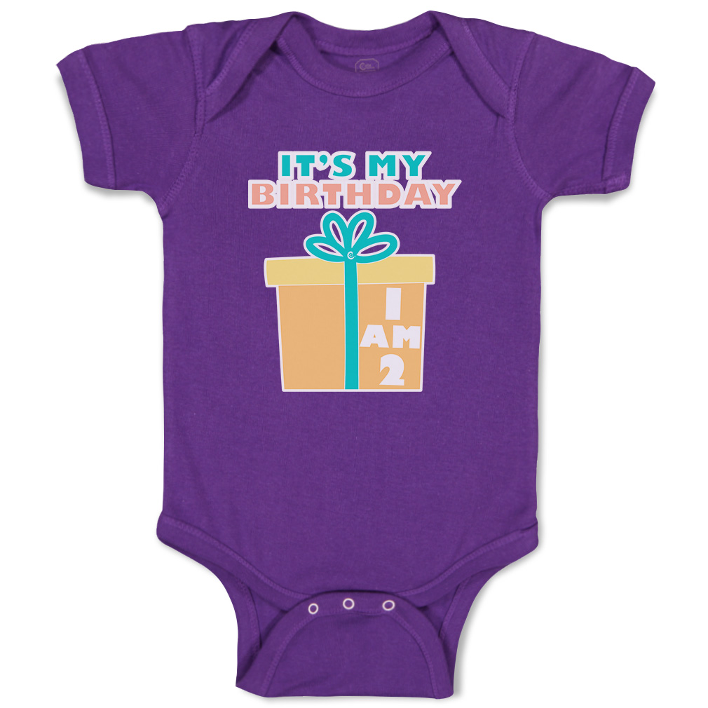 Baby Bodysuit It Is My Birthday I Am 2 Gifts Cotton Boy & Girl Baby Clothes - Picture 13 of 21