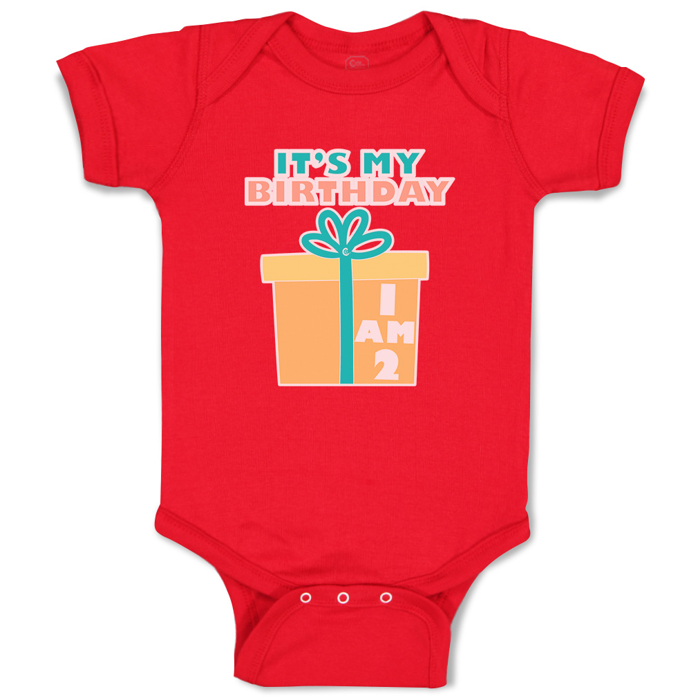 Baby Bodysuit It Is My Birthday I Am 2 Gifts Cotton Boy & Girl Baby Clothes - Picture 14 of 21