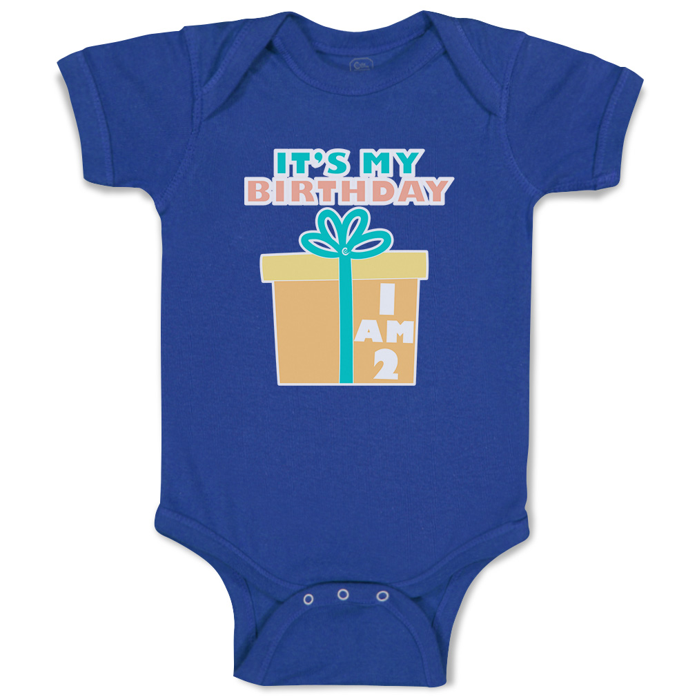 Baby Bodysuit It Is My Birthday I Am 2 Gifts Cotton Boy & Girl Baby Clothes - Picture 15 of 21