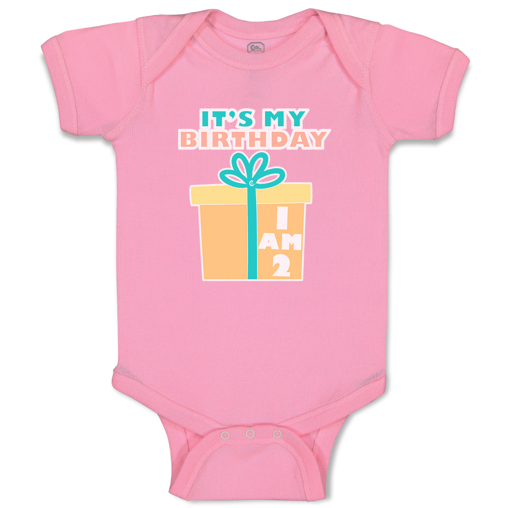 Baby Bodysuit It Is My Birthday I Am 2 Gifts Cotton Boy & Girl Baby Clothes - Picture 16 of 21