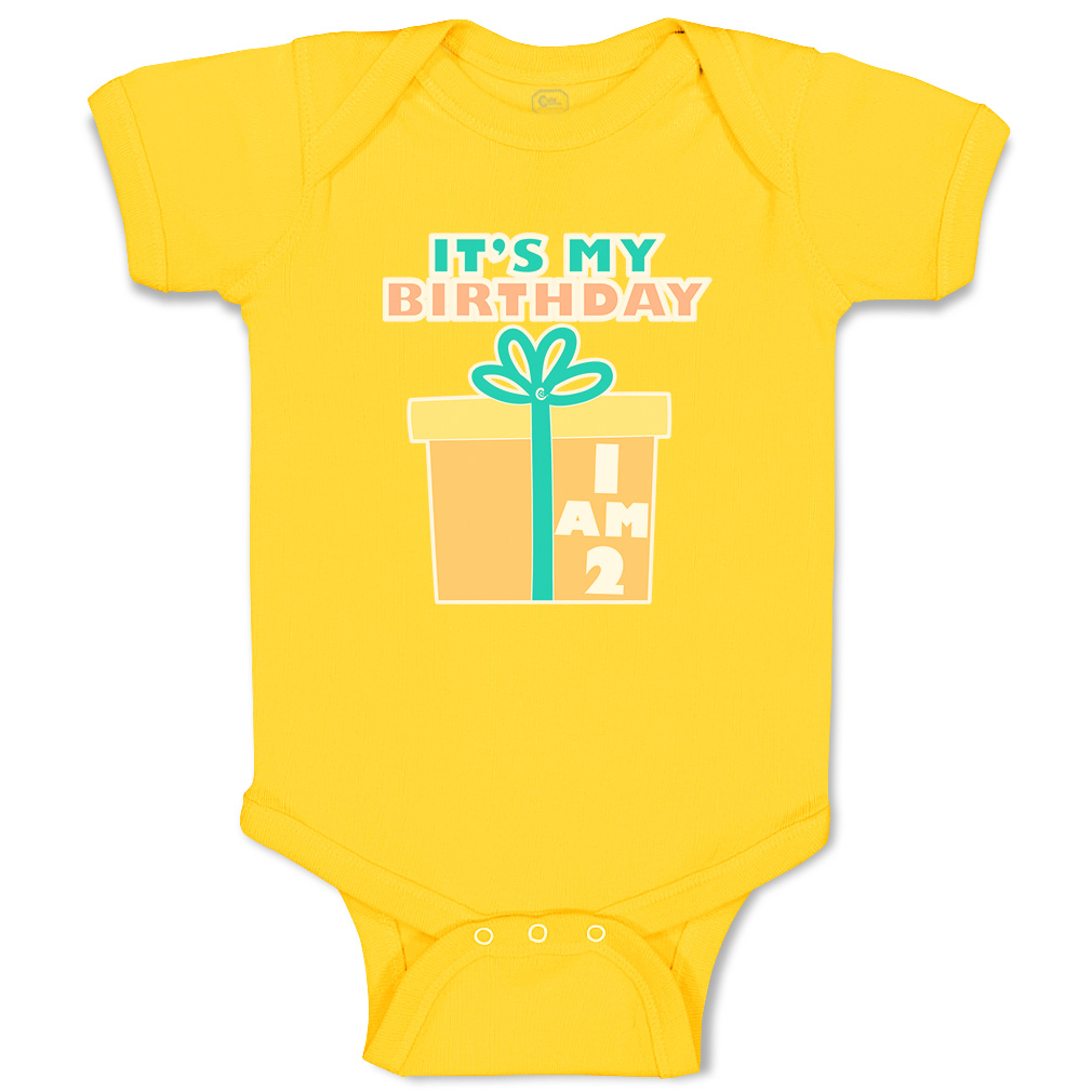 Baby Bodysuit It Is My Birthday I Am 2 Gifts Cotton Boy & Girl Baby Clothes - Picture 19 of 21