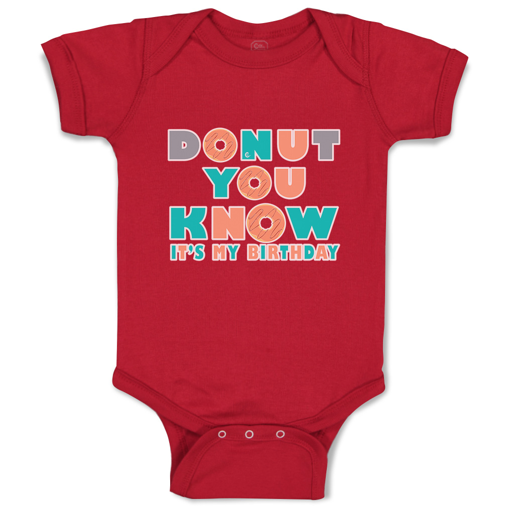 Baby Bodysuit Donut You Know It Is My Birthday Donut Boy & Girl Baby Clothes - Picture 6 of 21
