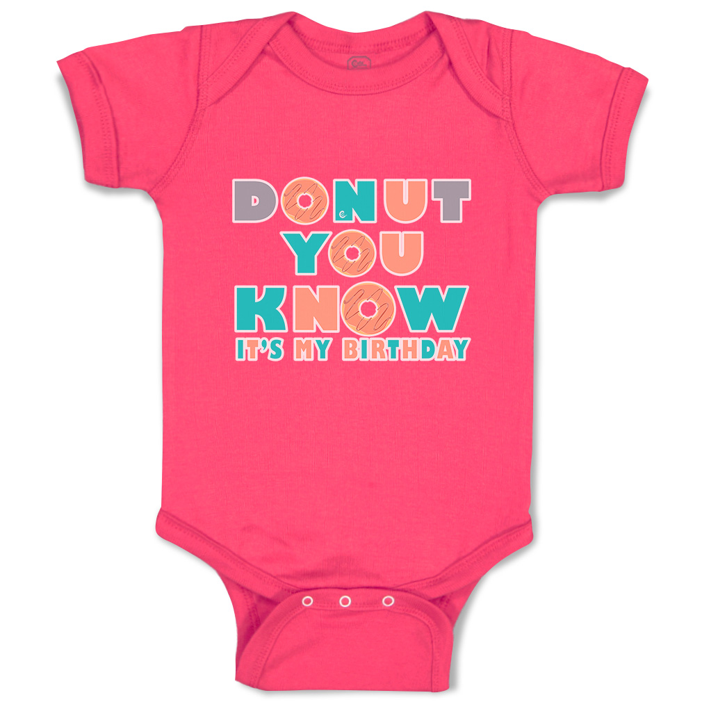 Baby Bodysuit Donut You Know It Is My Birthday Donut Boy & Girl Baby Clothes - Picture 7 of 21